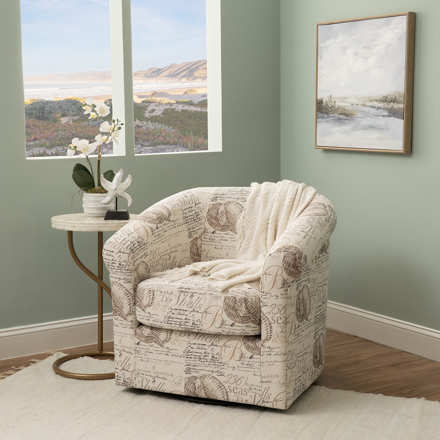 Linon Bonnie Swivel Club Accent Chair