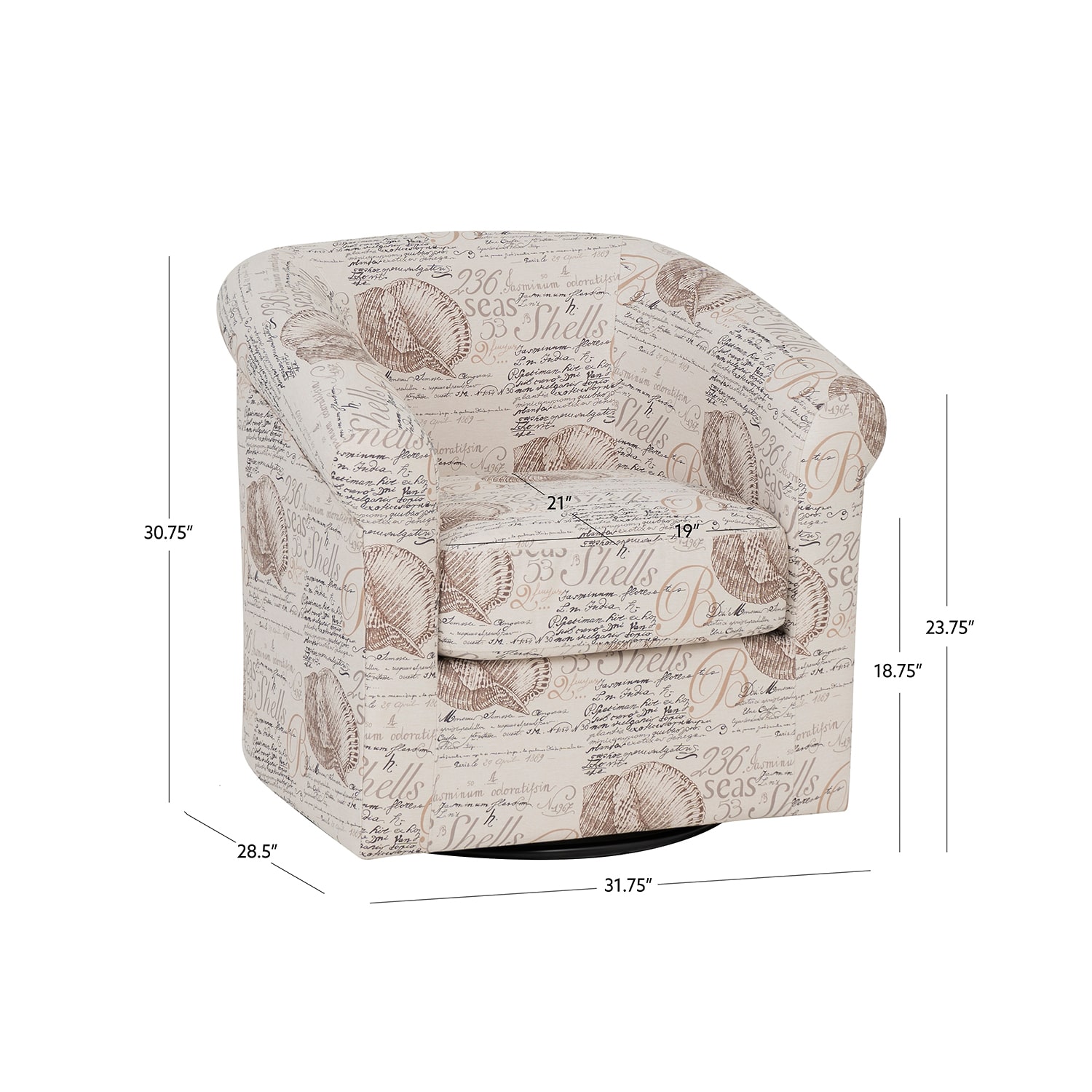 Linon Bonnie Swivel Club Accent Chair