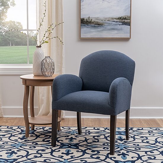 Linon Truett Blue Upholstered Lounge Chair