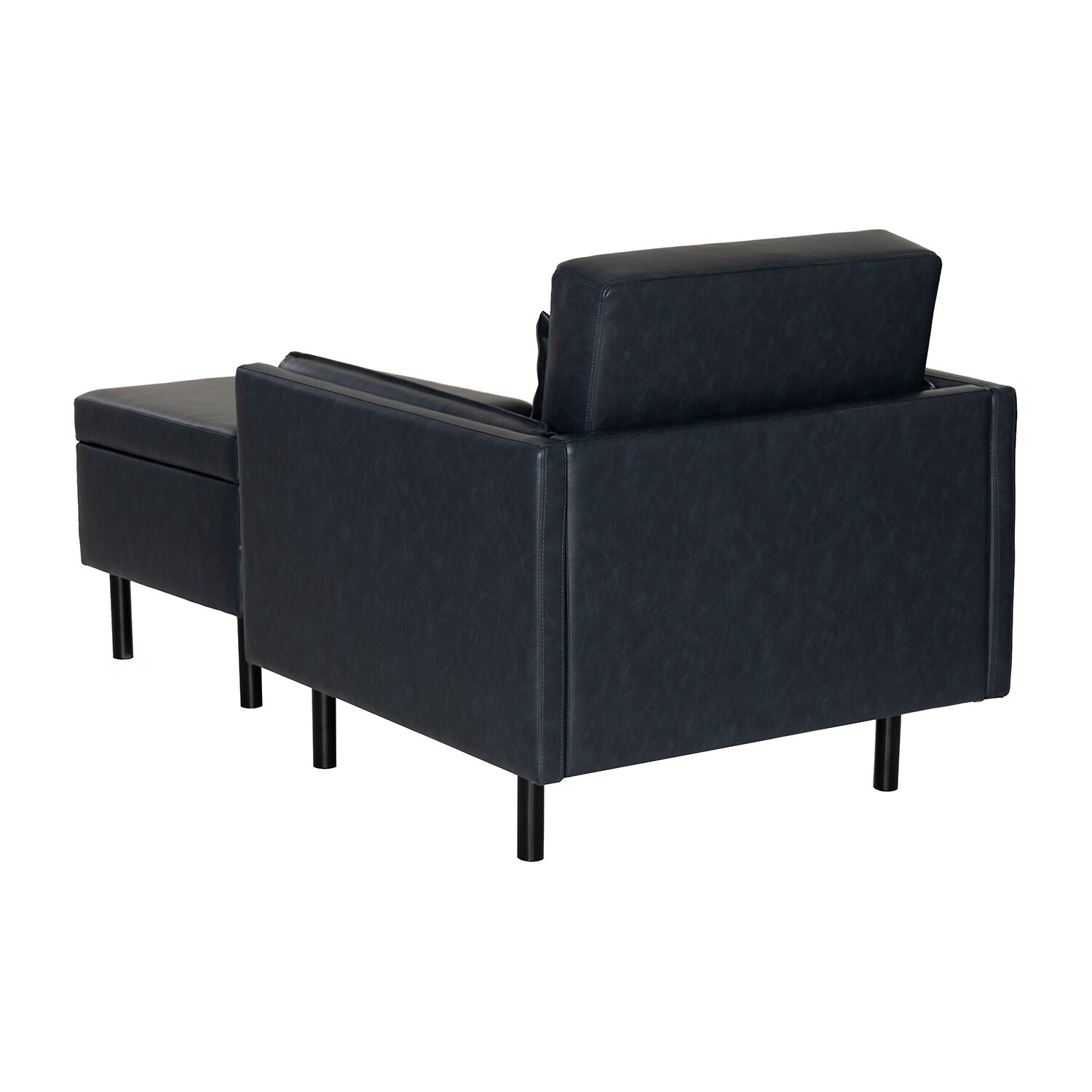 Linon Wallis Faux Leather Chair And Ottoman Set