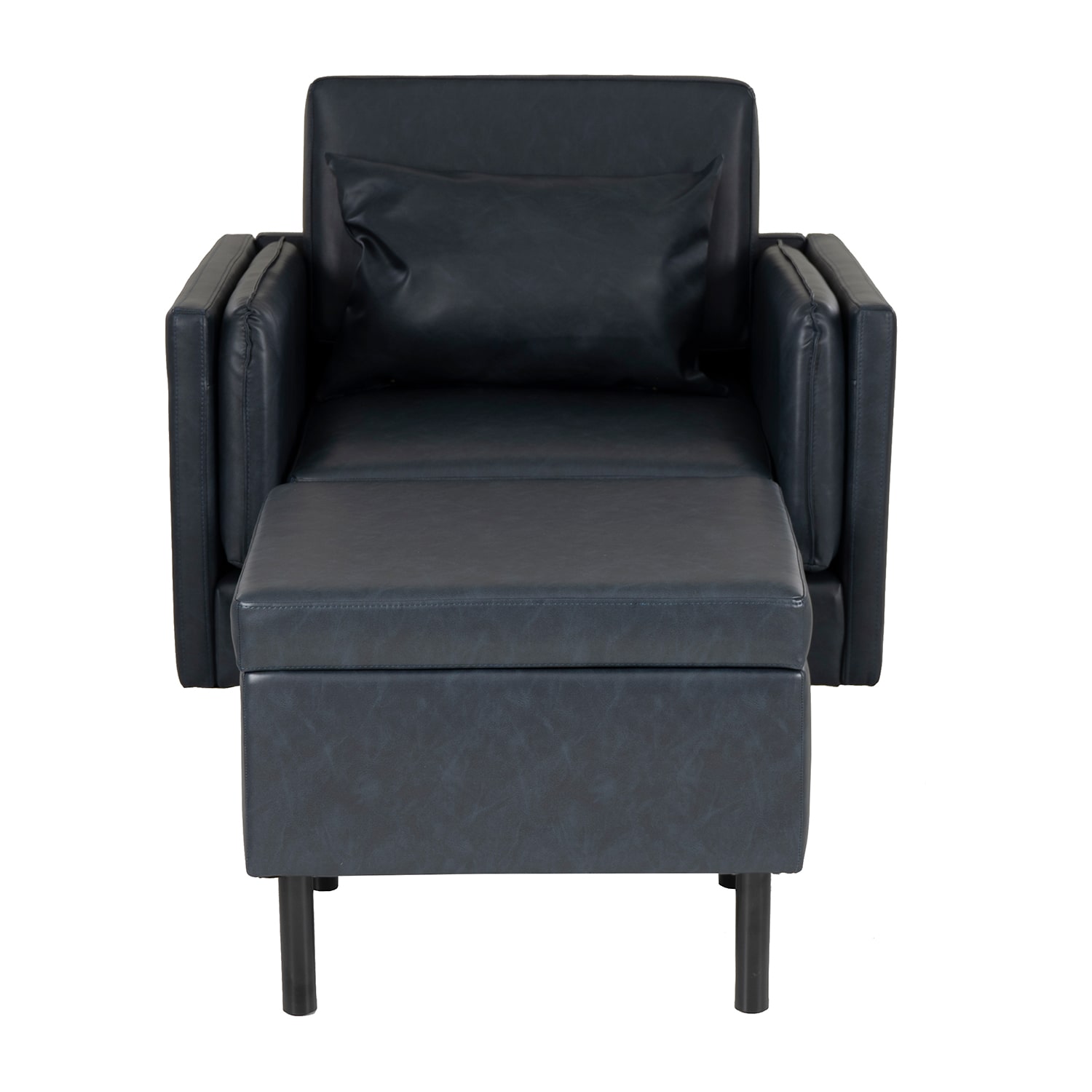 Linon Wallis Faux Leather Chair And Ottoman Set