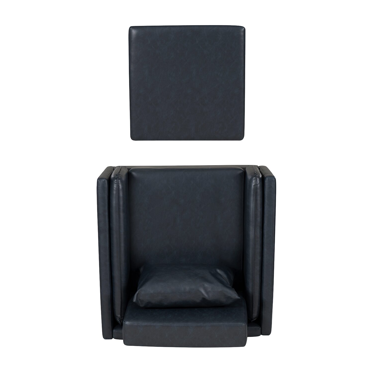 Linon Wallis Faux Leather Chair And Ottoman Set