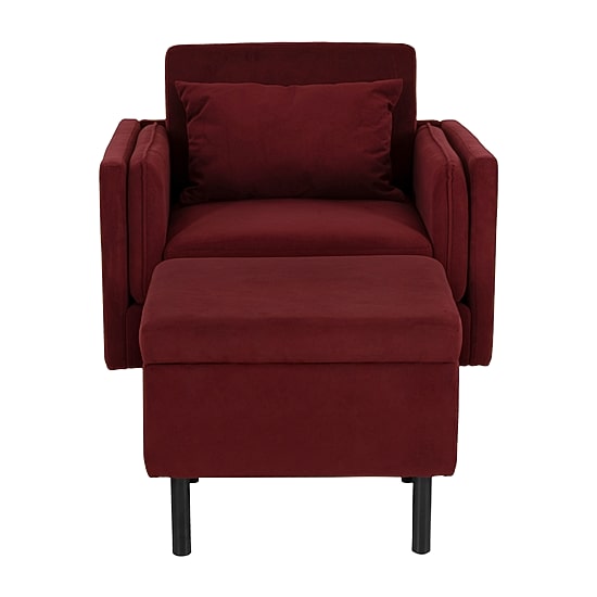 Linon Wallis Faux Leather Chair And Ottoman Set