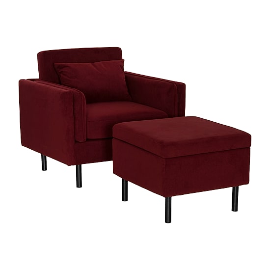 Linon Wallis Faux Leather Chair And Ottoman Set