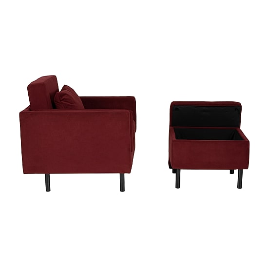 Linon Wallis Faux Leather Chair And Ottoman Set