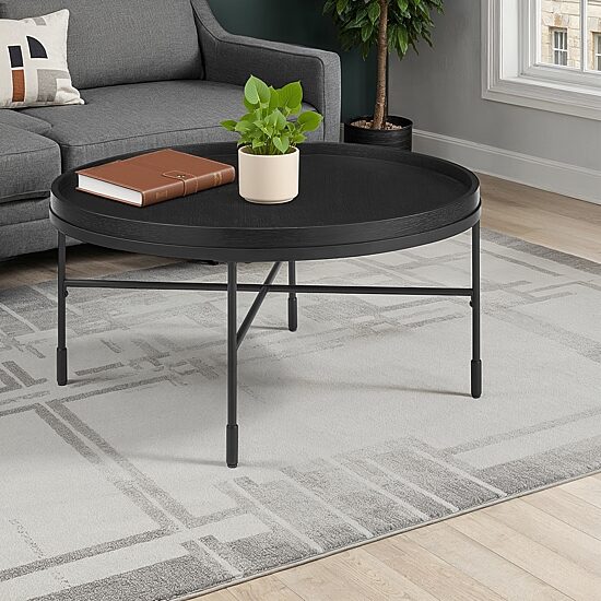 Linon Soloman Wood and Metal Coffee Table