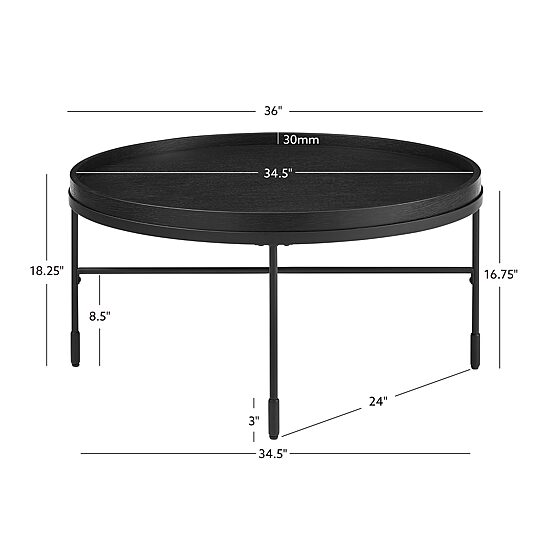 Linon Soloman Wood and Metal Coffee Table