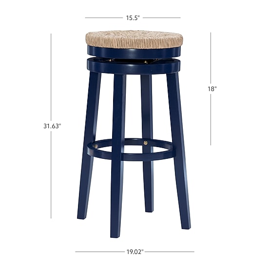 Linon Sanford Seagrass Swivel Bar Stool