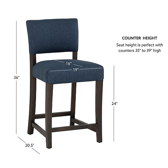 Linon Koda Upholstered Counter Stool Set of 2