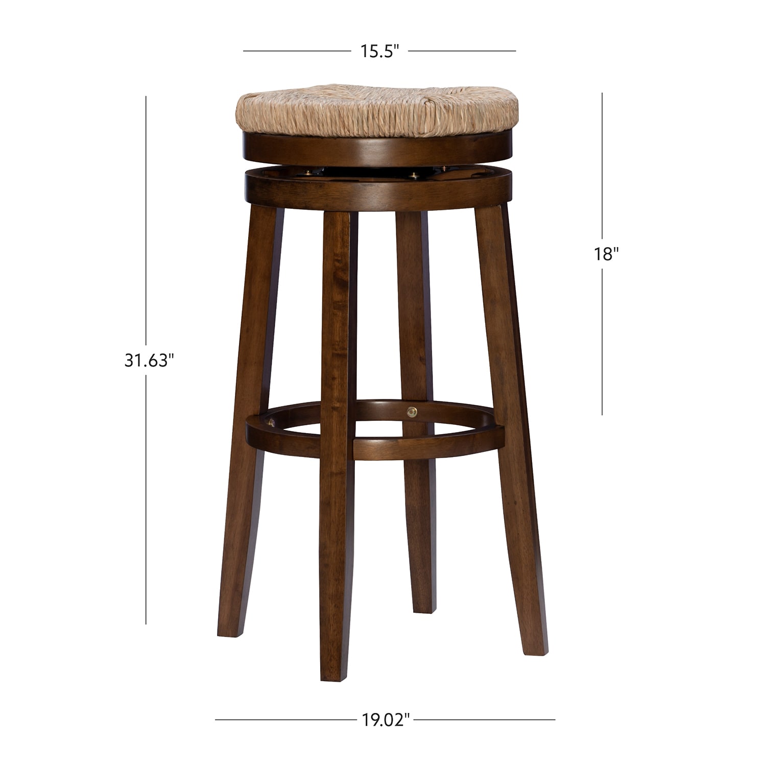 Linon Sanford Seagrass Swivel Bar Stool