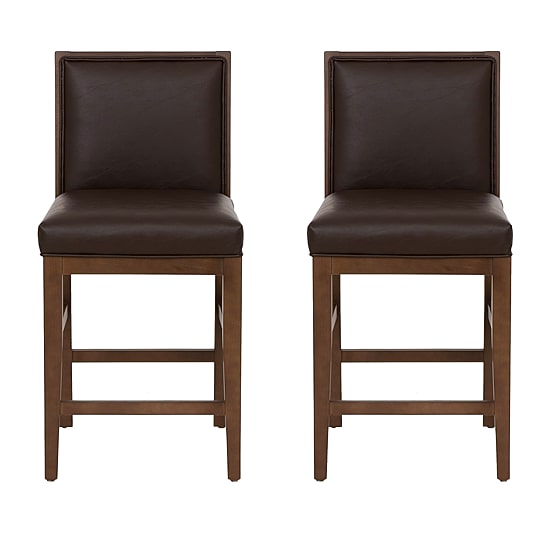 Linon Regina Faux leather Counter Stool Set of 2