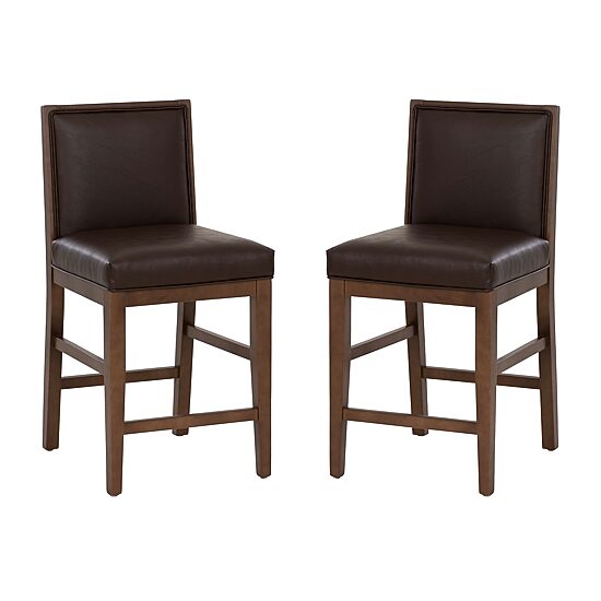 Linon Regina Faux leather Counter Stool Set of 2