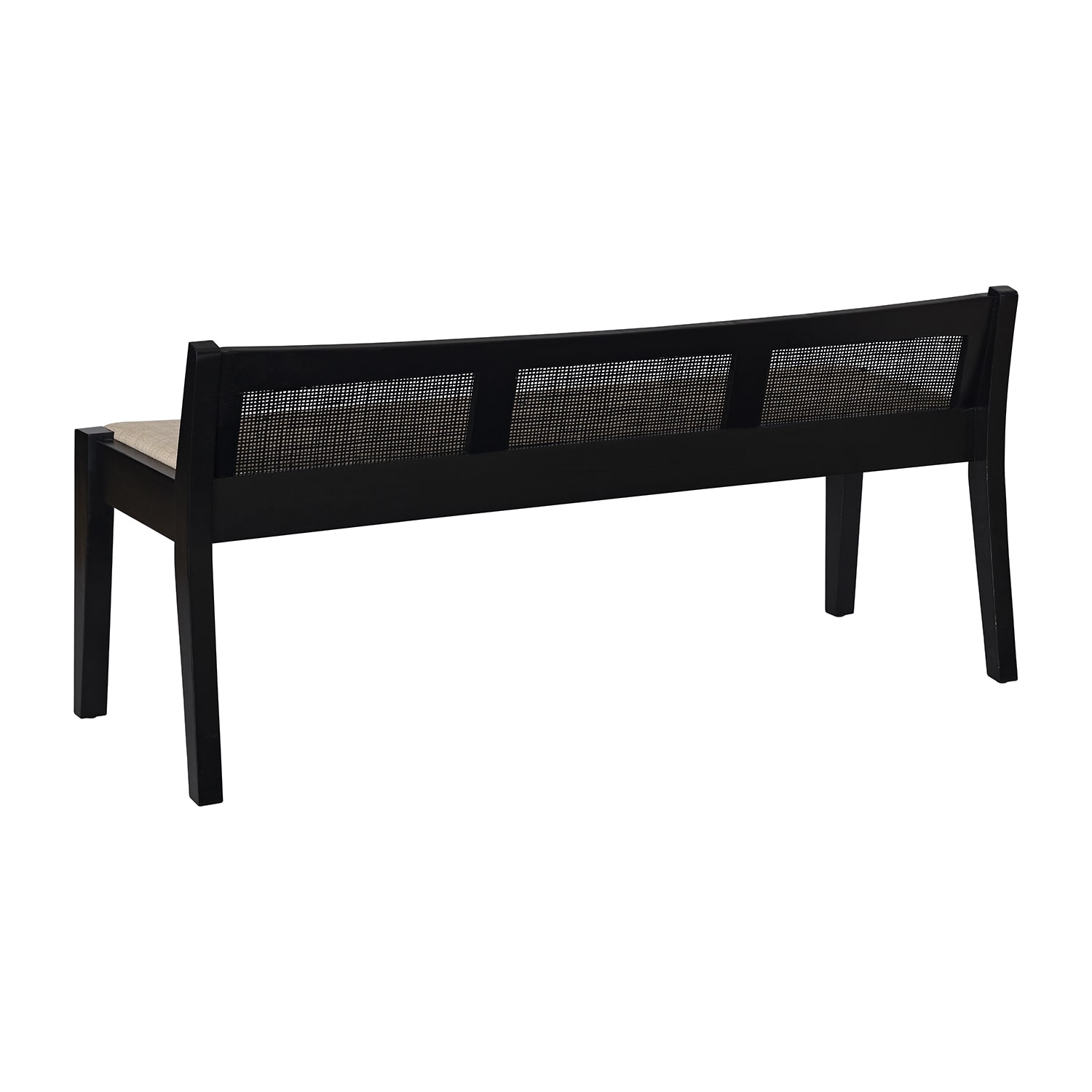 Linon Bauer Cane Bench Black