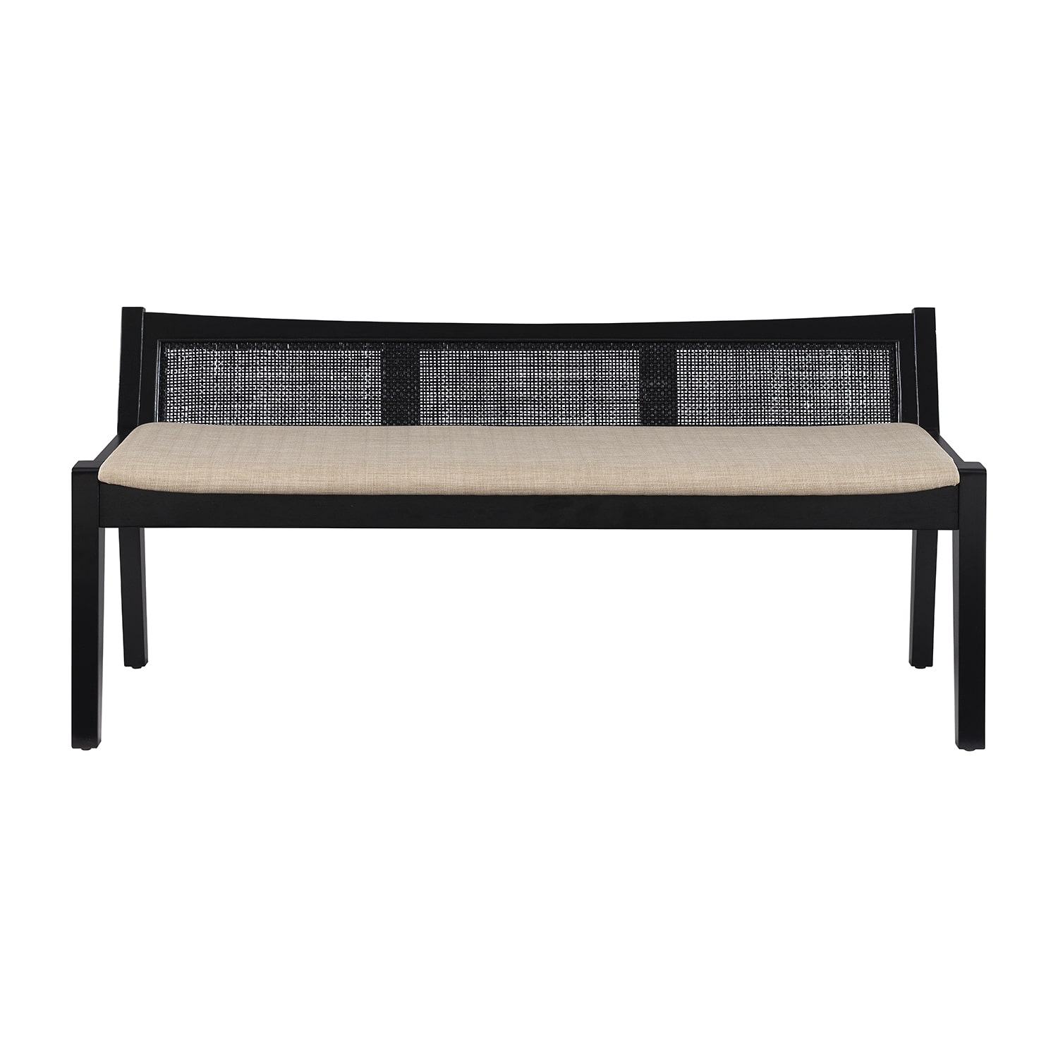 Linon Bauer Cane Bench Black