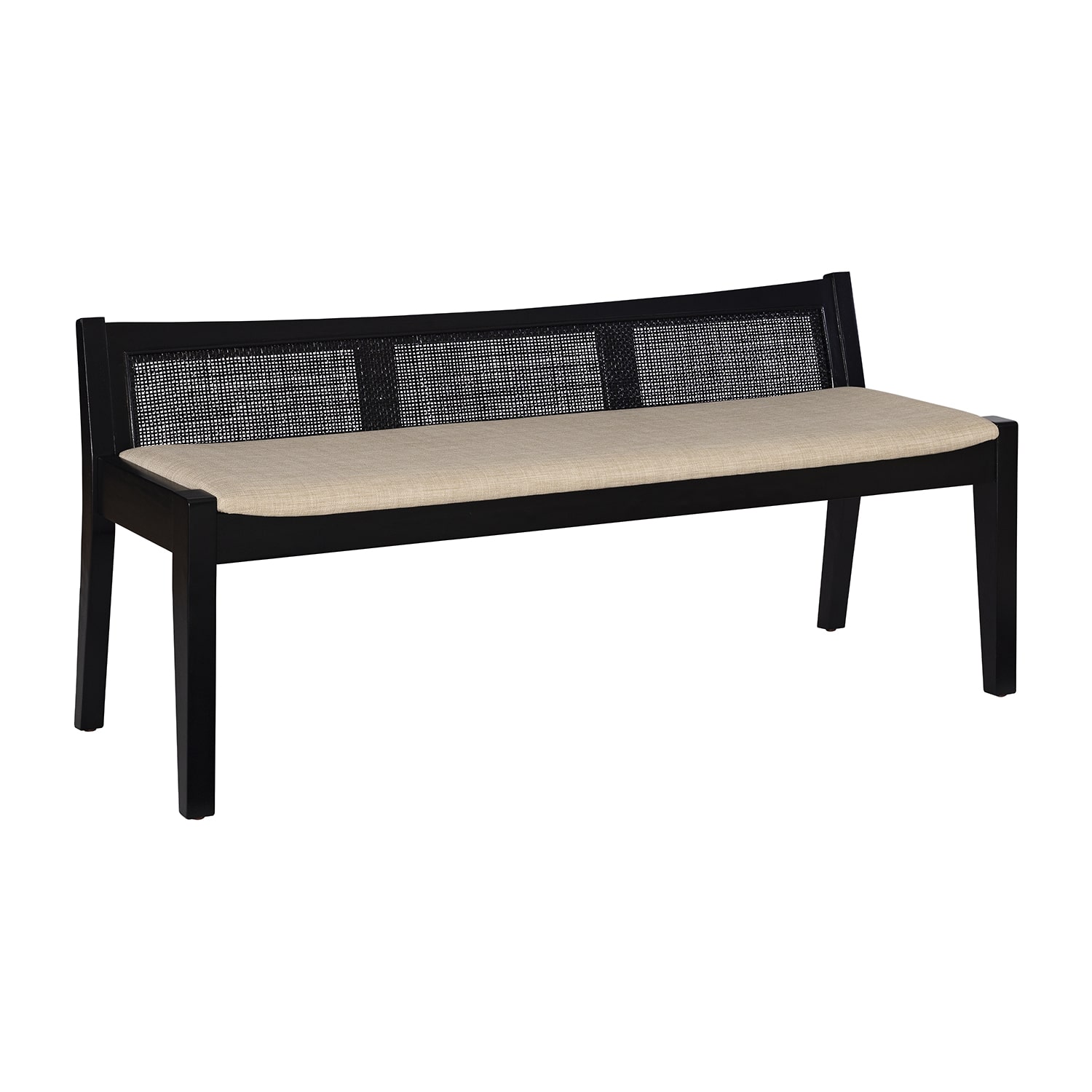 Linon Bauer Cane Bench Black