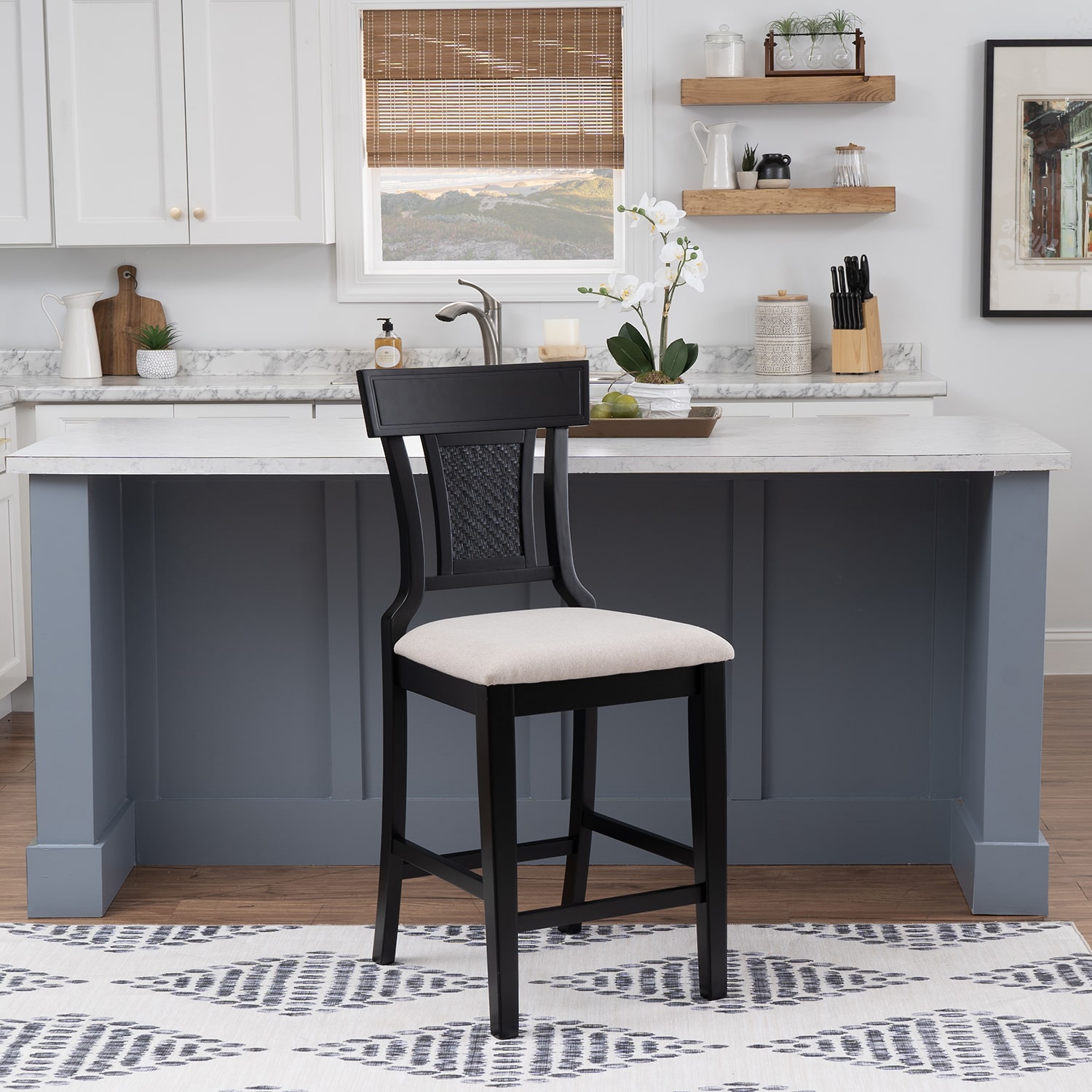 Linon Rylon Nailhead Trim Counter Stool