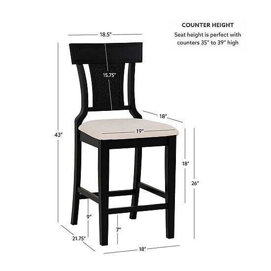 Linon Rylon Nailhead Trim Counter Stool