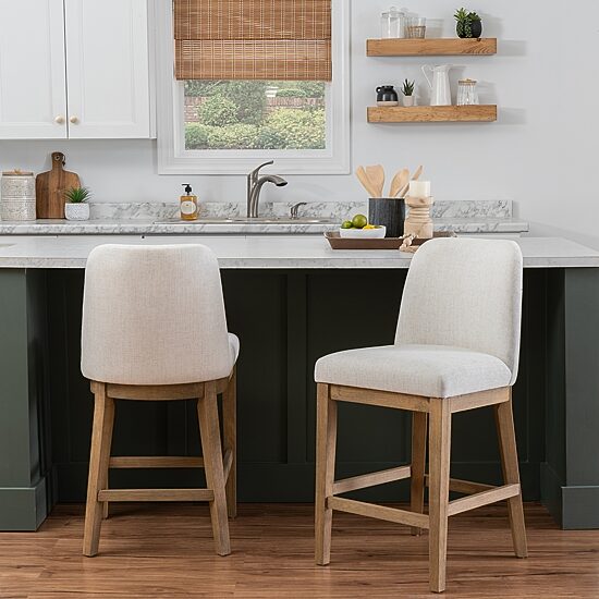 Linon Tucker Upholstered Counter Stool Set of 2