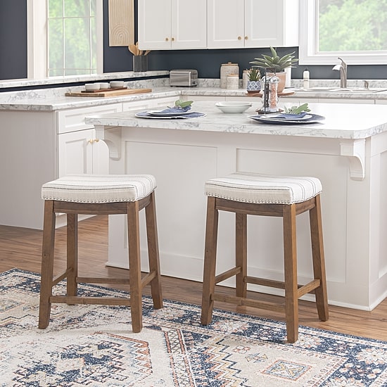 Linon Counter Height Nailhead Trim Bar Stool