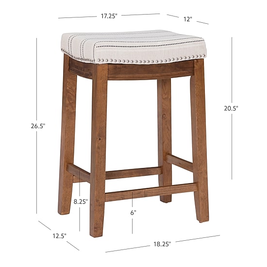 Linon Counter Height Nailhead Trim Bar Stool