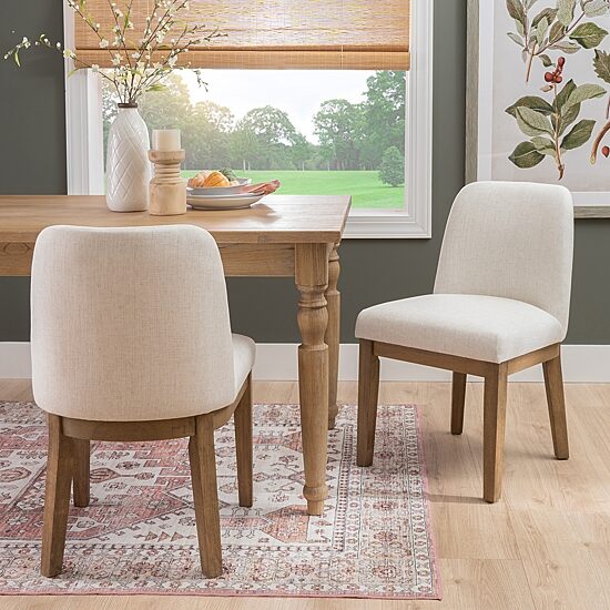 Linon Tucker Upholstered Side Chair Set of 2