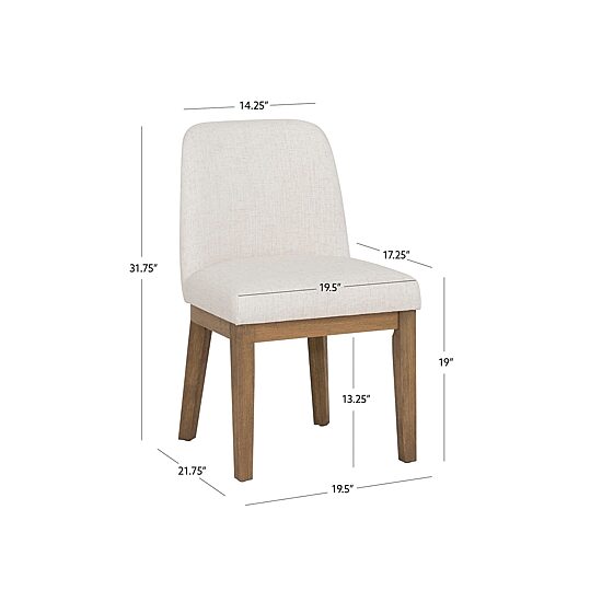Linon Tucker Upholstered Side Chair Set of 2
