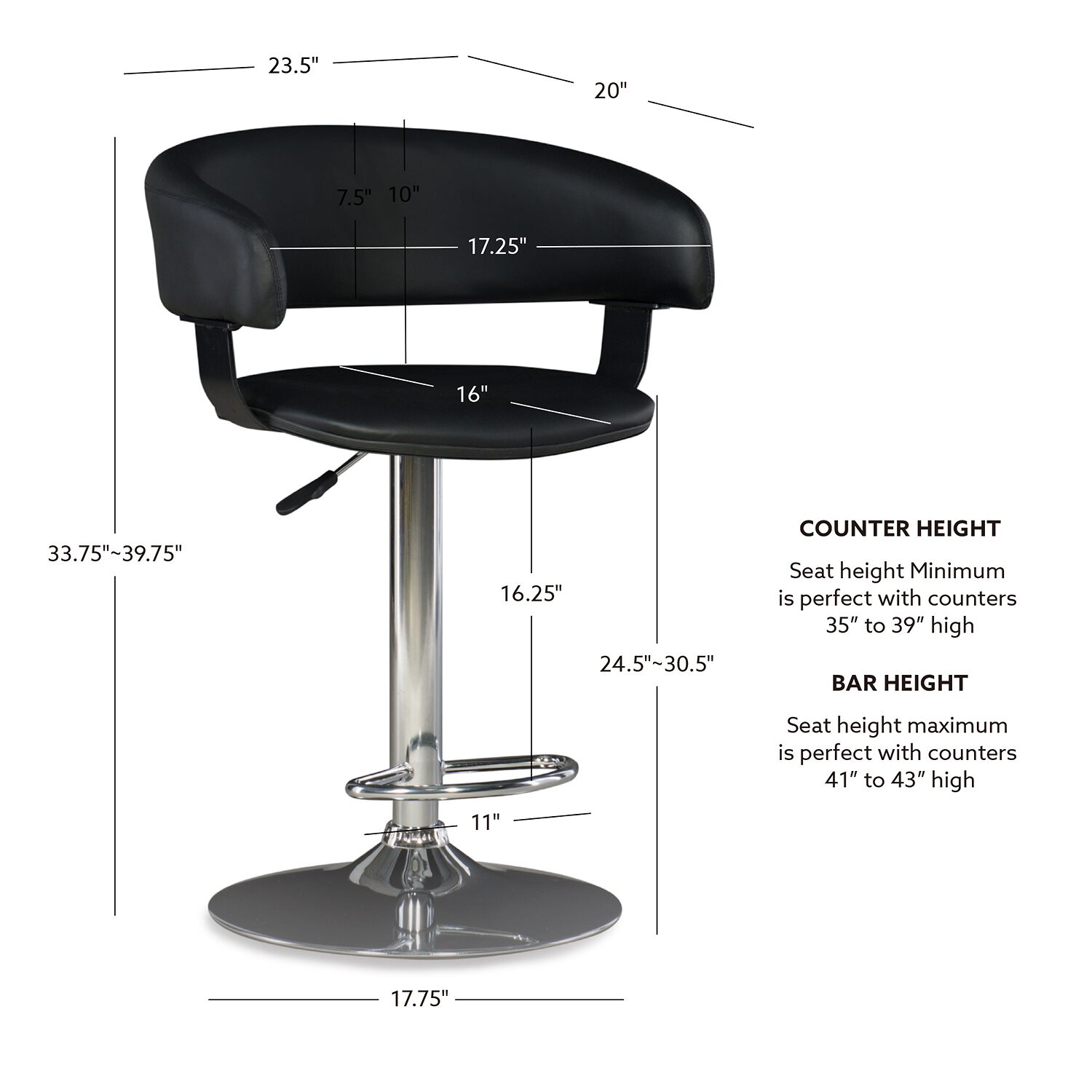 Linon Barrel Bar Stool