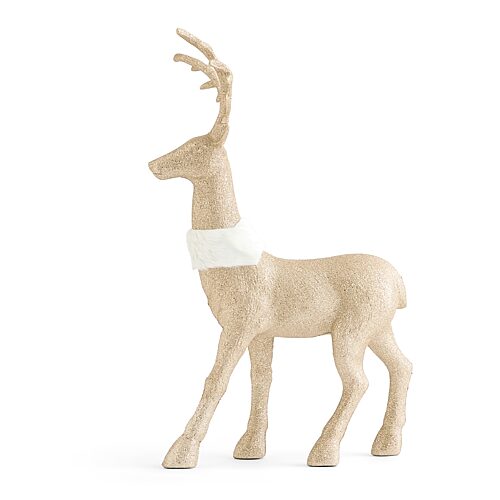 North Pole Trading Co . Glitter Standing Deer Christmas Tabletop Decor In Yellow