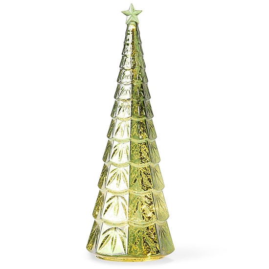 Martha Stewart 18" Green Glass Tree Lighted Christmas Tabletop Decor