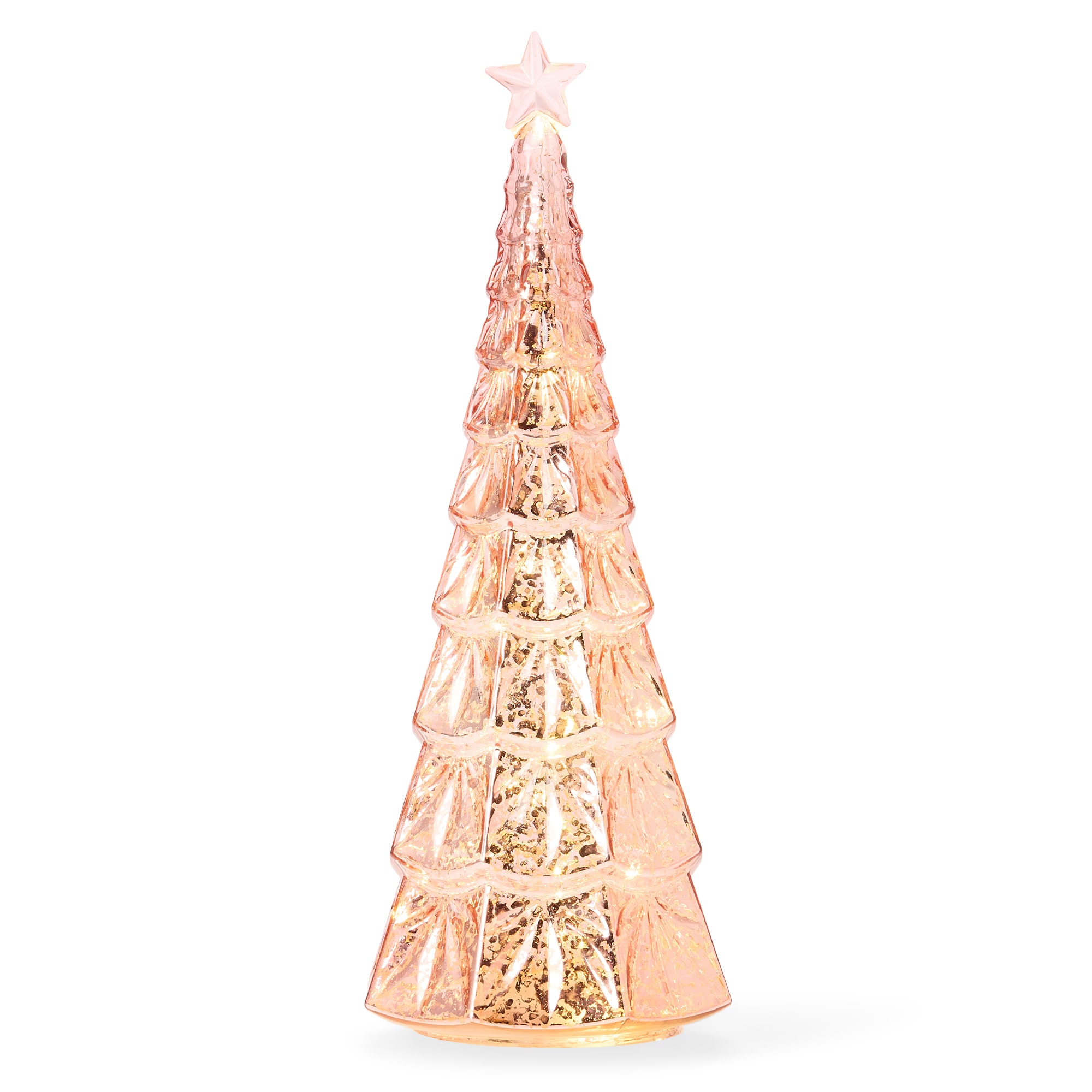 Martha Stewart 15" Pink Glass Tree Lighted Christmas Tabletop Decor