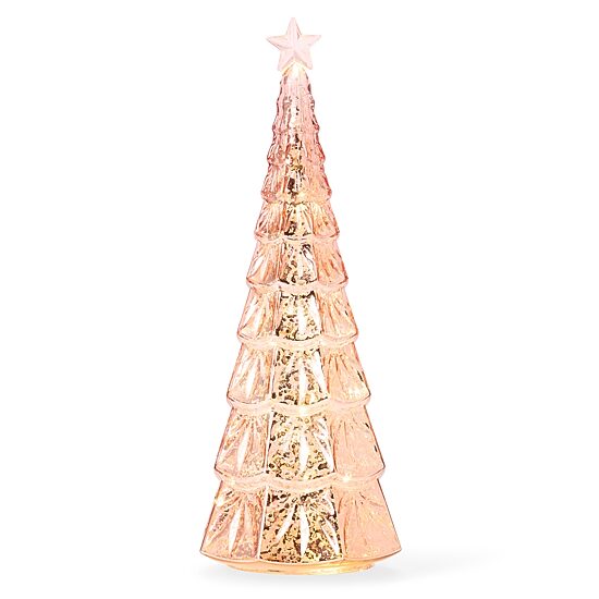 Martha Stewart 15" Pink Glass Tree Lighted Christmas Tabletop Decor