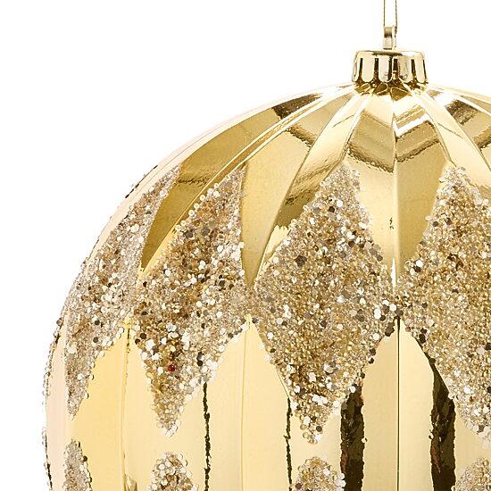 North Pole Trading Co. Gold Diamond Xxl Ball Christmas Ornament