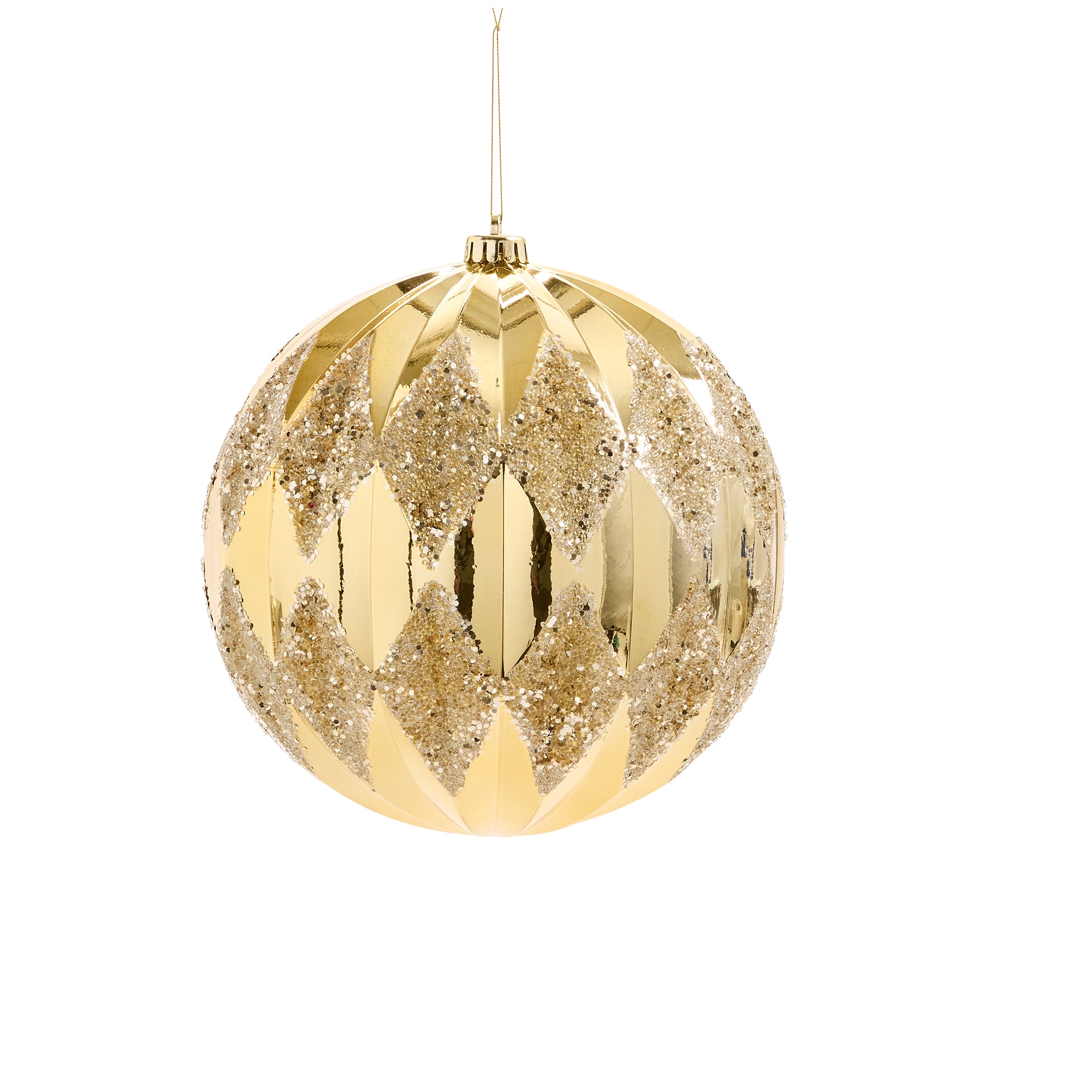 North Pole Trading Co. Gold Diamond Xxl Ball Christmas Ornament