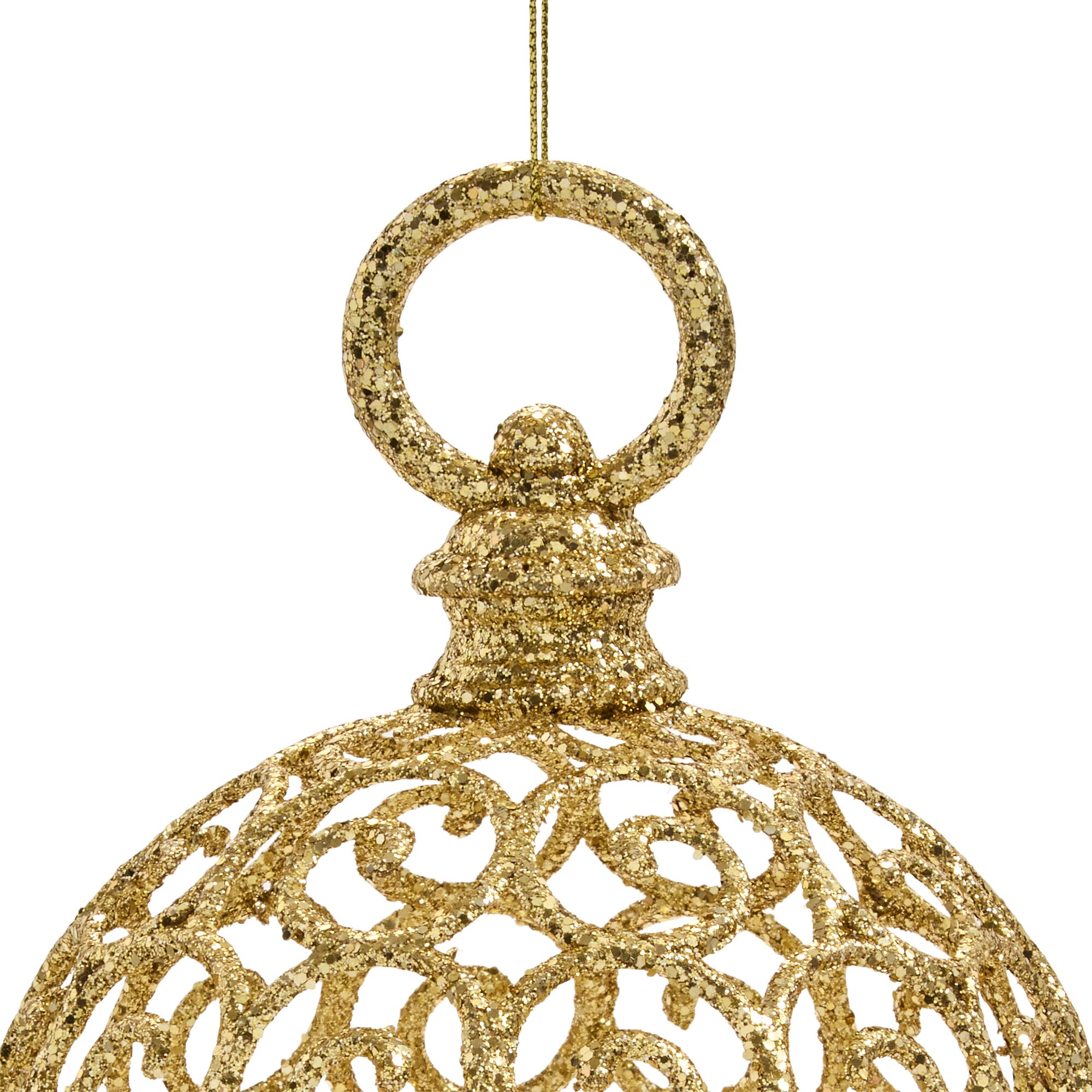 North Pole Trading Co. Glittered Swirl Christmas Ornament