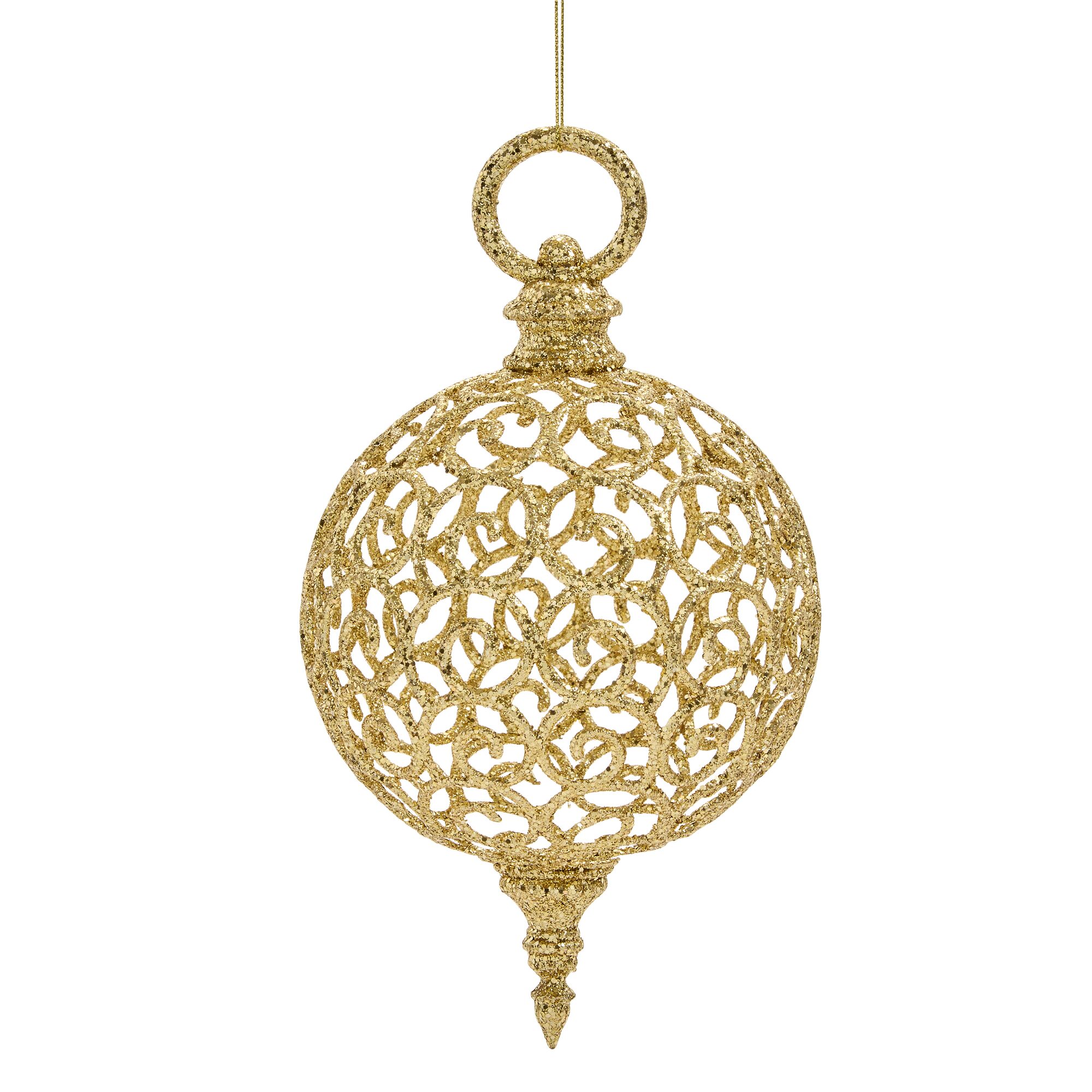 North Pole Trading Co. Glittered Swirl Christmas Ornament