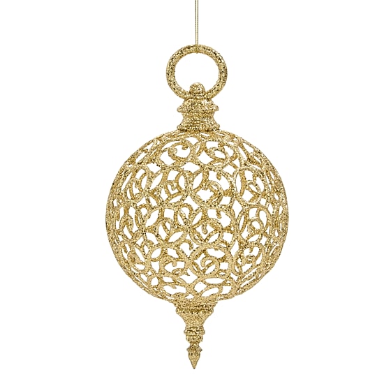 North Pole Trading Co. Glittered Swirl Christmas Ornament