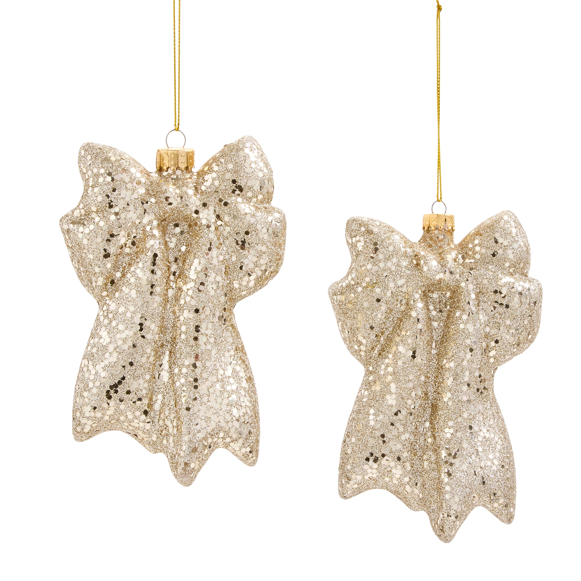 North Pole Trading Co. Glitter Bow 2-pc. Christmas Ornament