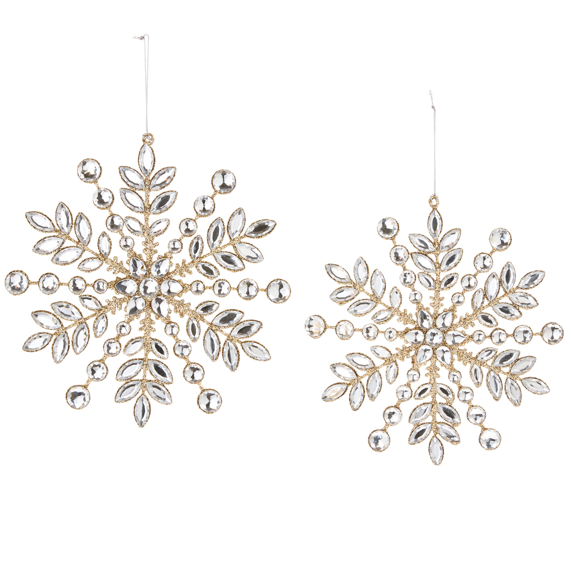 North Pole Trading Co. Jeweled Snowflake 2-pc. Christmas Ornament