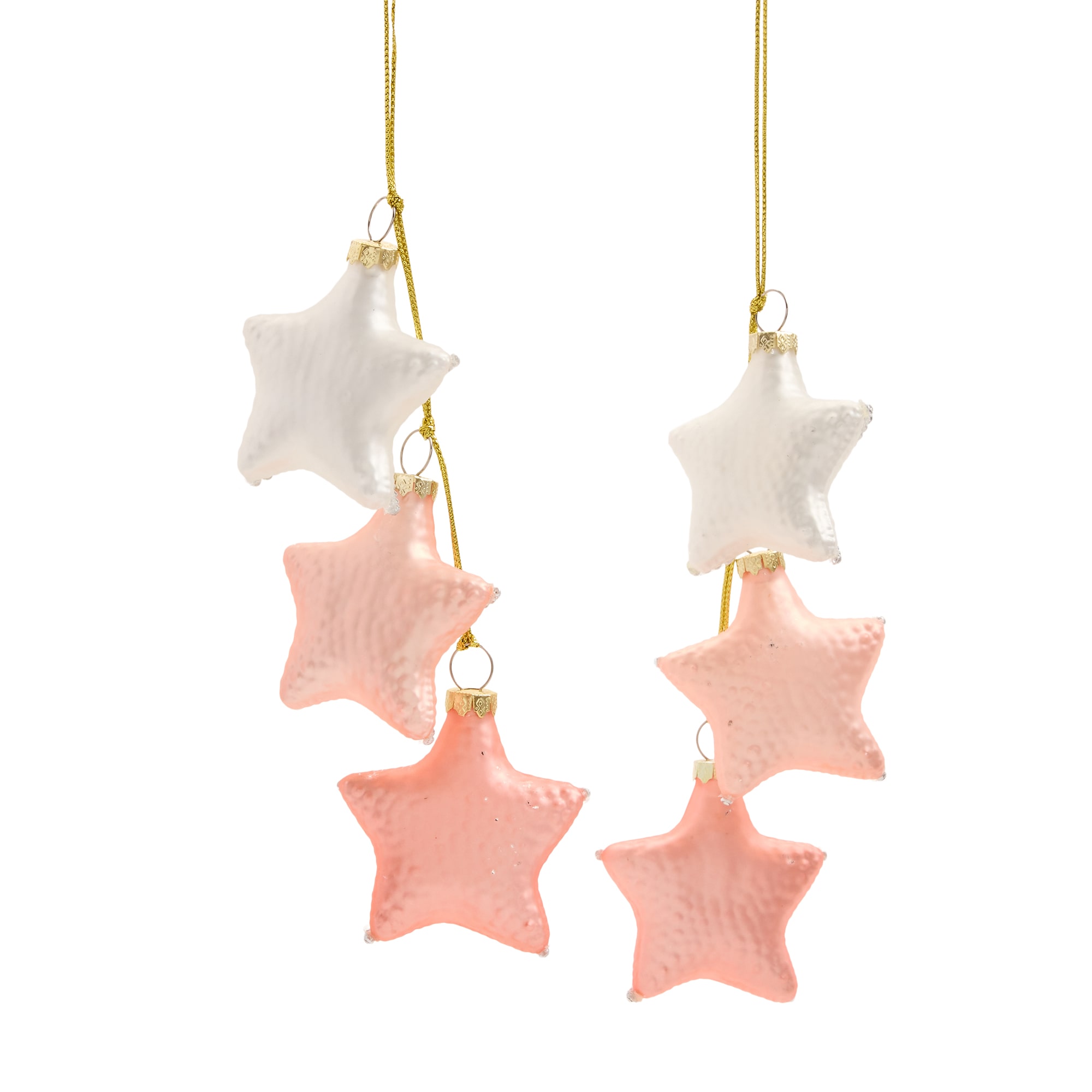 North Pole Trading Co. Starfish Dangle Pink 2-pc. Christmas Ornament