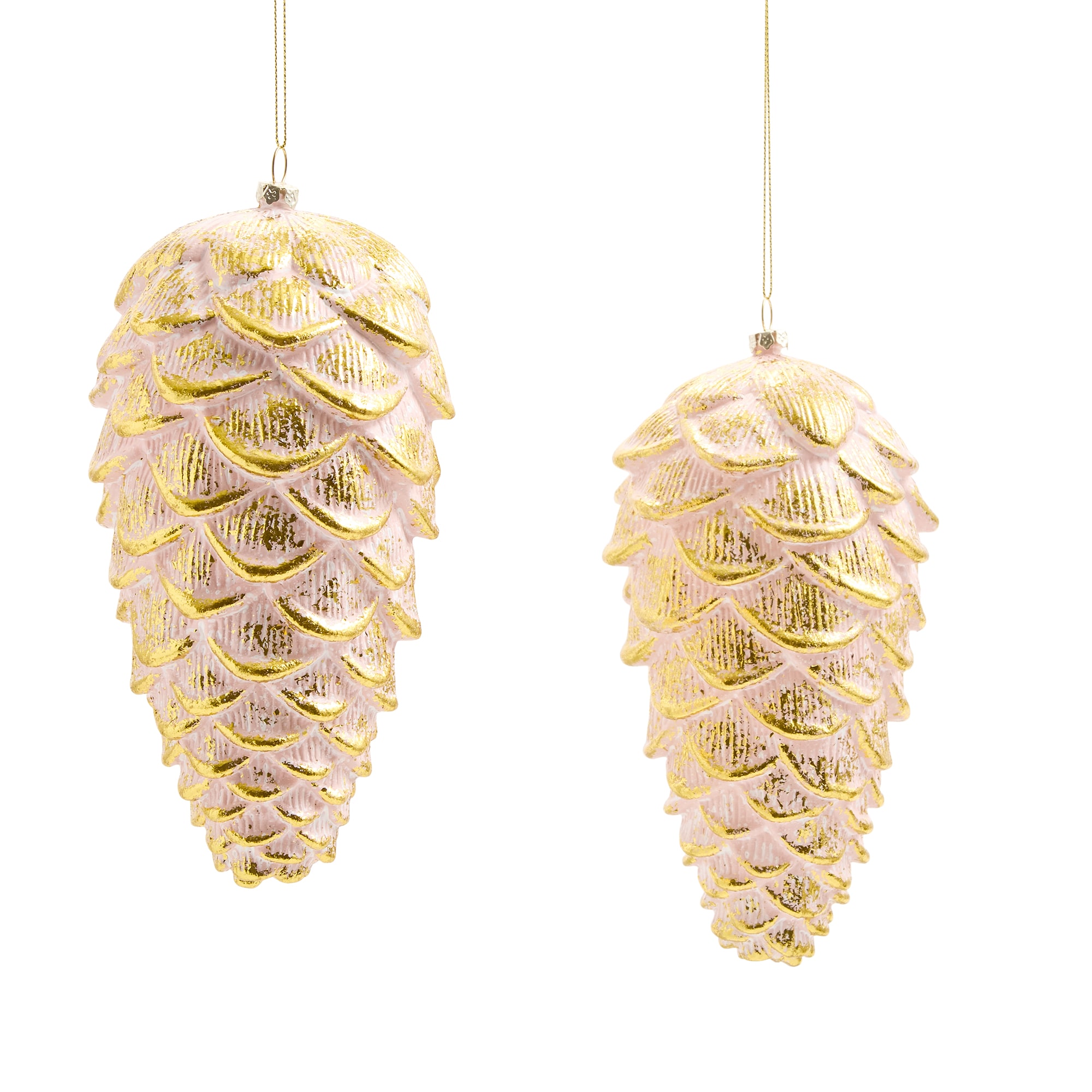 North Pole Trading Co. Pink Pinecone 2-pc. Christmas Ornament