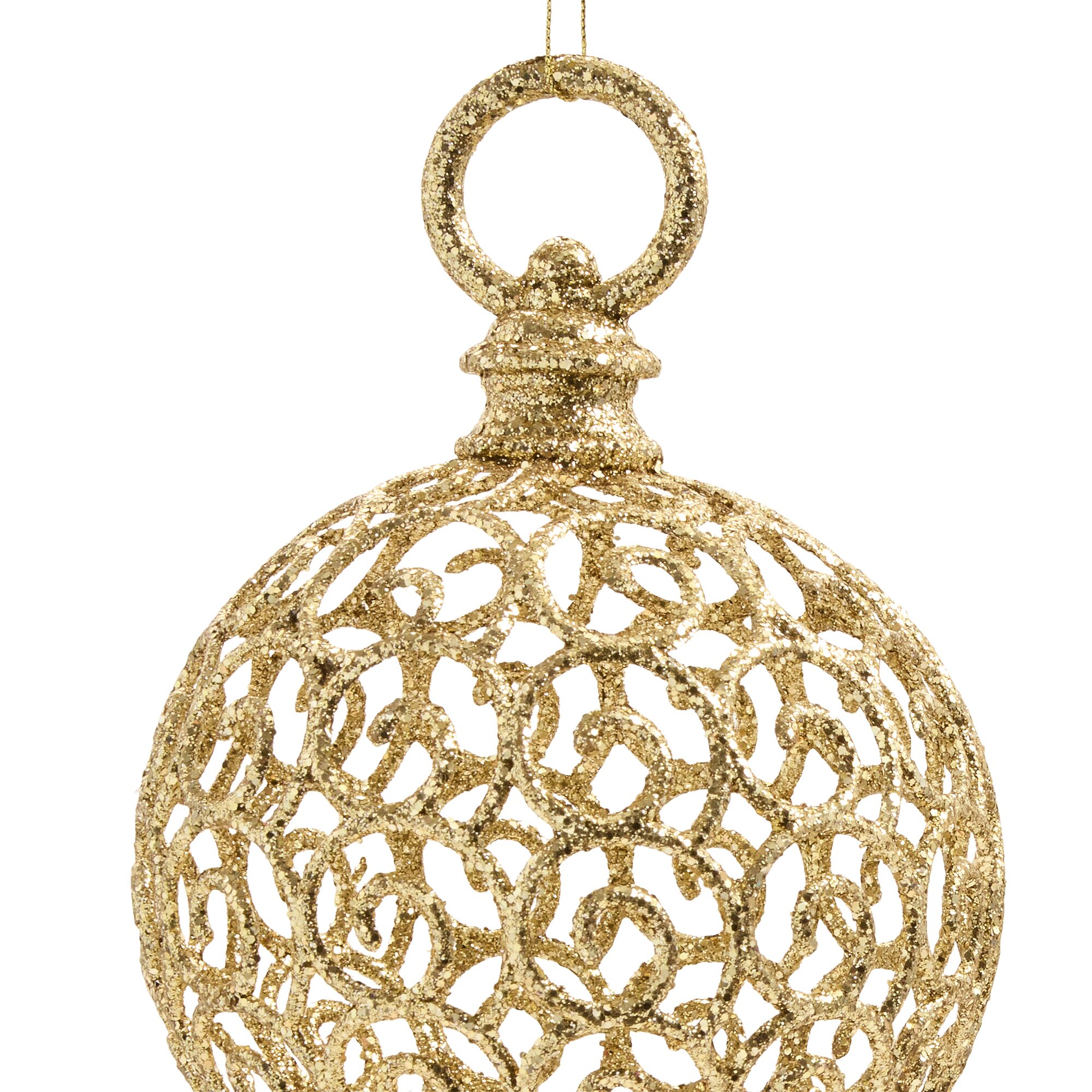 North Pole Trading Co. Glittered Scroll 2-pc. Christmas Ornament