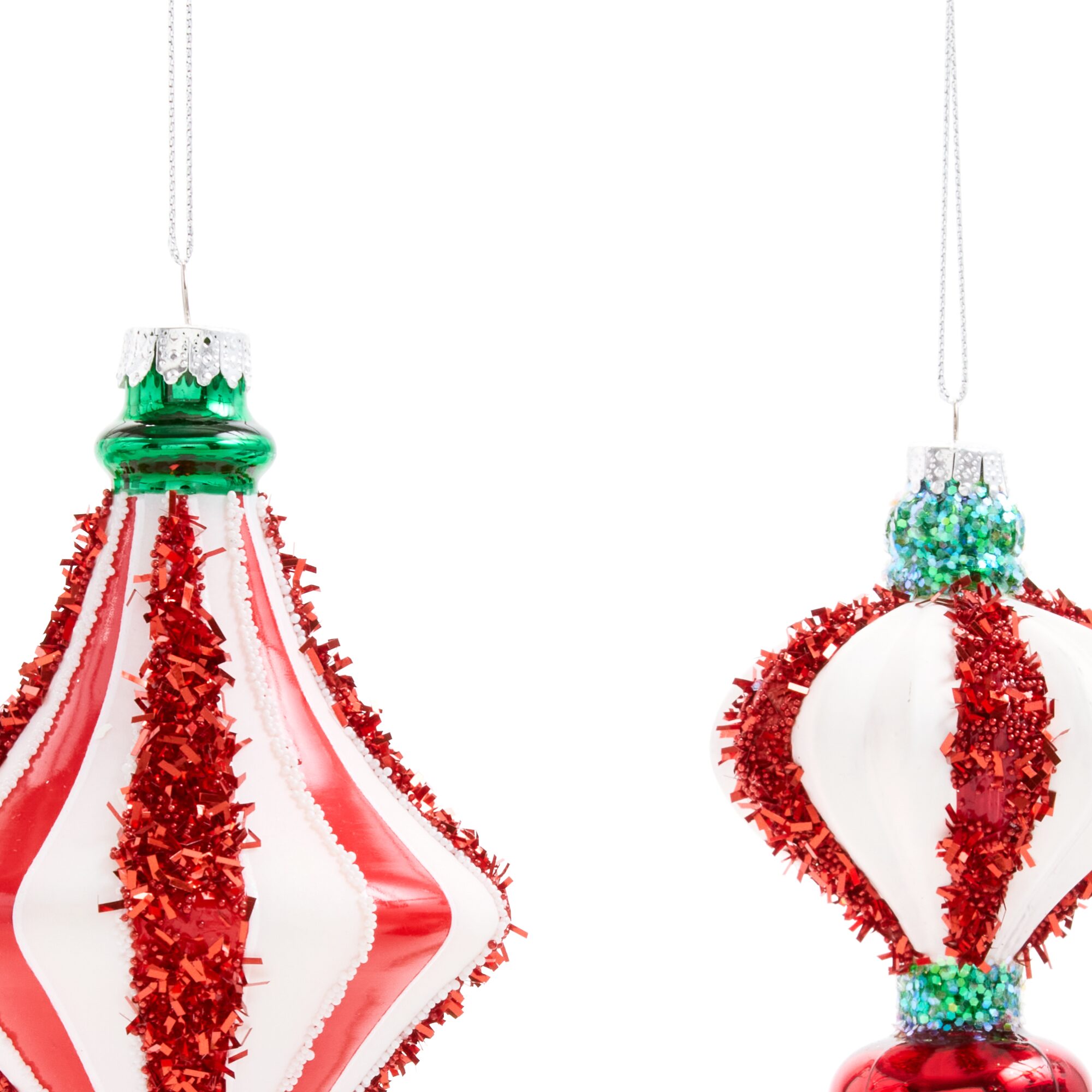 North Pole Trading Co. Candy Stripe Finials 2-pc. Christmas Ornament