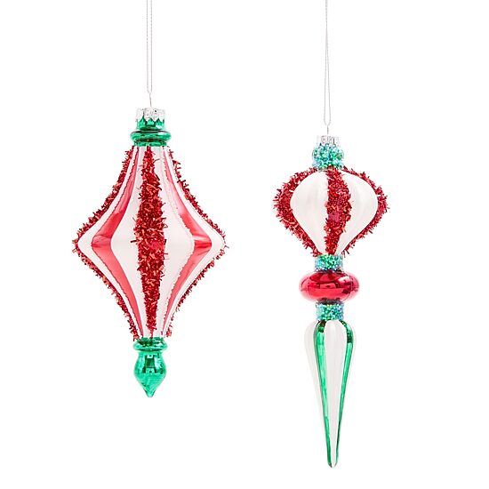 North Pole Trading Co. Candy Stripe Finials 2-pc. Christmas Ornament
