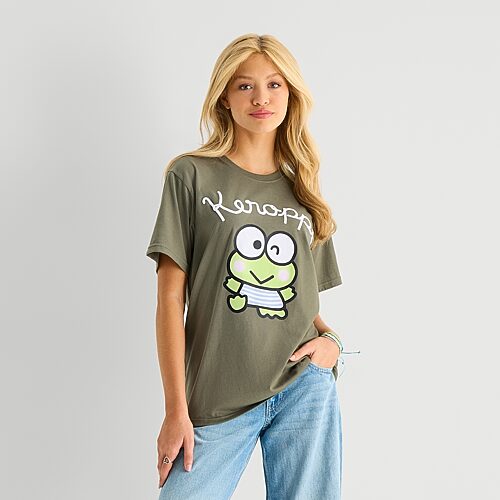 Grayson Threads, The Label Kerropi Boyfriend Tee Womens Juniors Crew Neck Short Sleeve Loose Fit Graphic T-shirt In Green