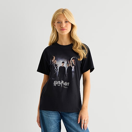 Grayson Threads, The Label Womens Juniors Crew Neck Short Sleeve Loose Fit Harry Potter Graphic T-Shirt