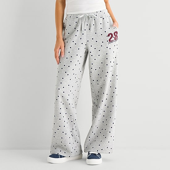 Grayson Threads, The Label Womens Juniors Wide Leg Mid Rise Minnie Mouse Sweatpant