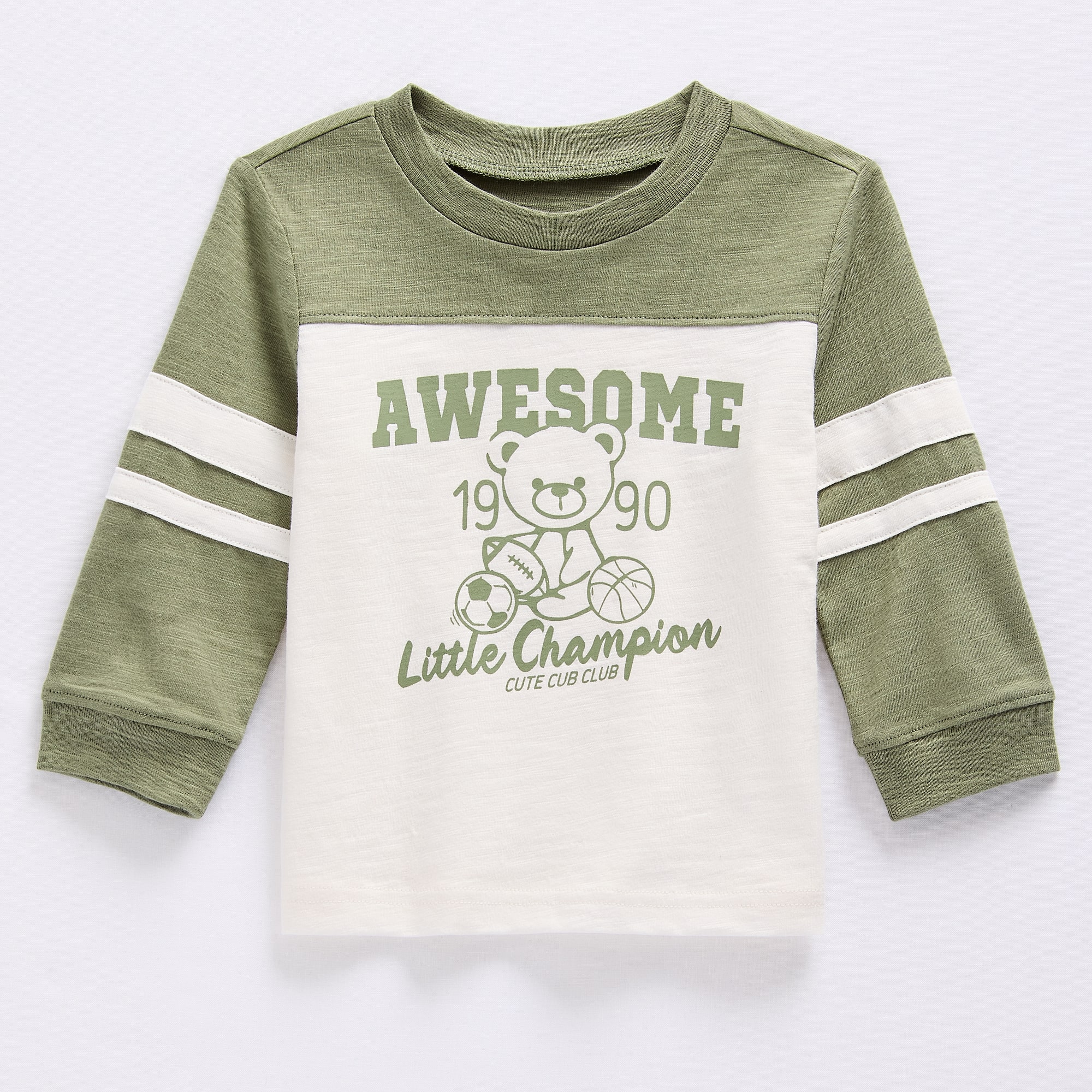 Okie Dokie Baby Boys Crew Neck Long Sleeve Regular Fit Graphic T-Shirt