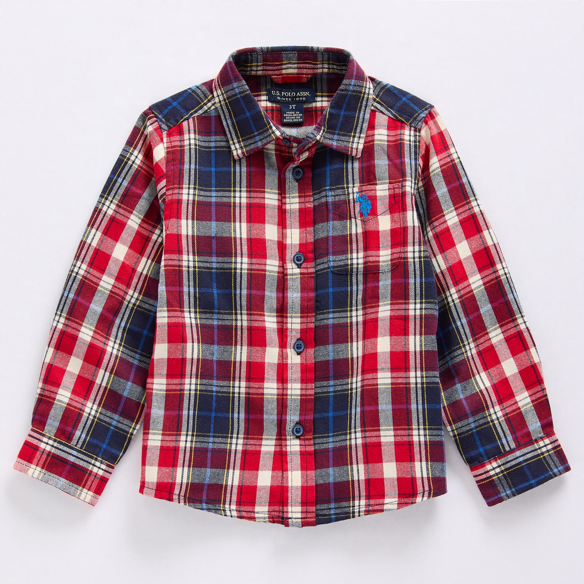 U.S. Polo Assn. Toddler Boys Long Sleeve Classic Fit Button-Down Shirt