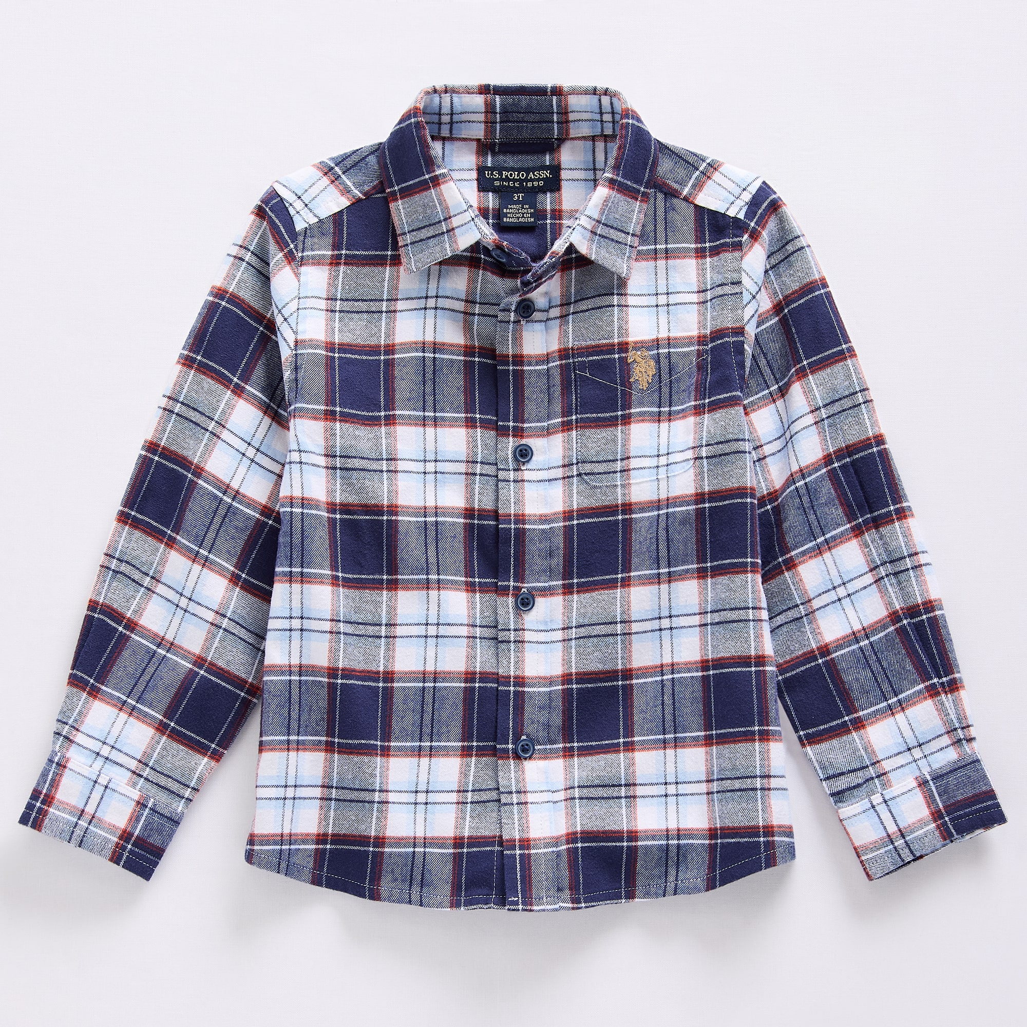 U.S. Polo Assn. Toddler Boys Long Sleeve Classic Fit Button-Down Shirt