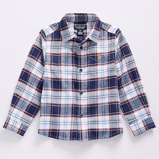 U.S. Polo Assn. Toddler Boys Long Sleeve Cuffed Classic Fit Button-Down Shirt
